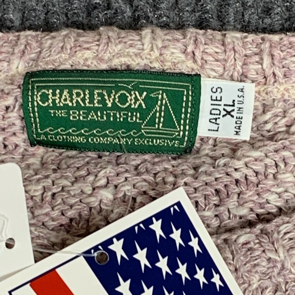 VTG Charlevoix the Beautiful Sweater Womens XL Pink Short Sleeve Textured New - Picture 3 of 12